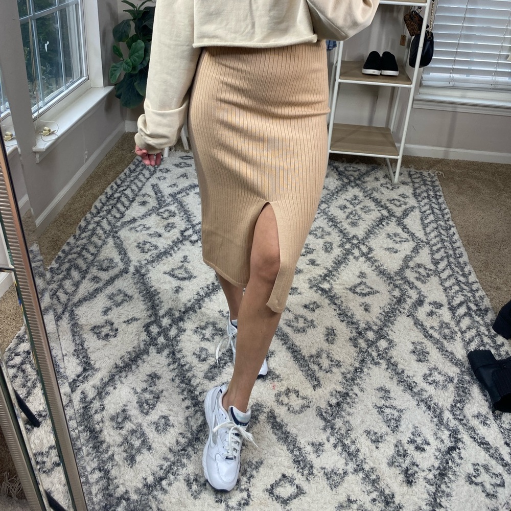 Ribbed sweater Knit‎ Pencil Skirt